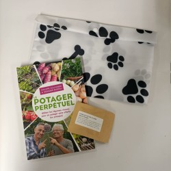 Pochette Cadeau 'Pattes de Chien' pour Livre 'Le Potager perpétuel'